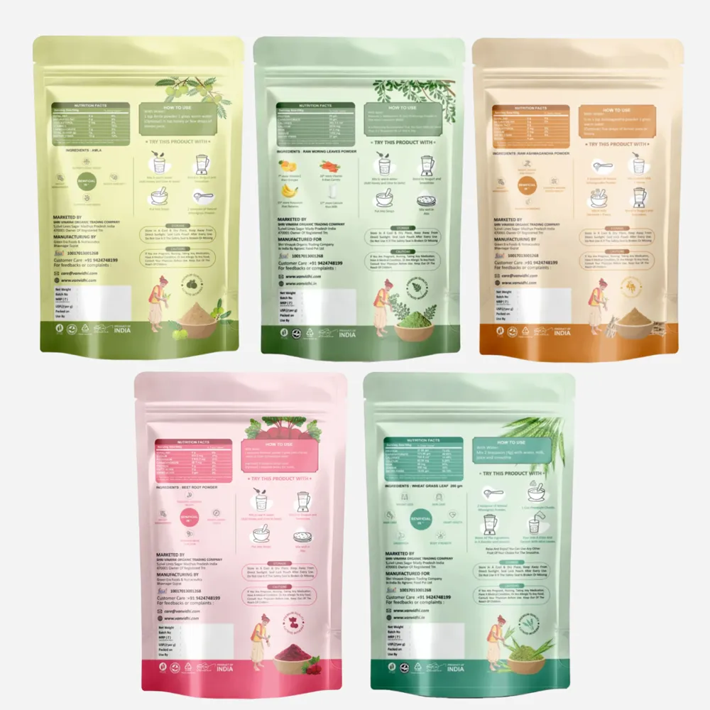 Amla + Moringa + Ashwagandha + Beetroot + Wheatgrass